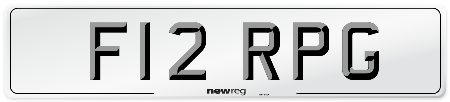 F12 RPG Number Plate from New Reg